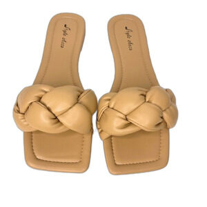 Women's Style Shoes strap nude cheat slippers Sandals braided trending 38.
